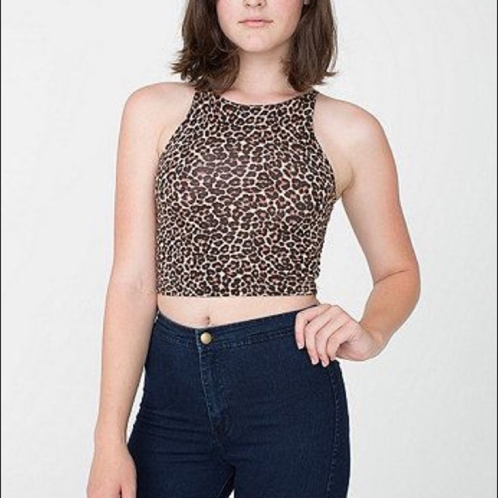 American apparel leopard print crop